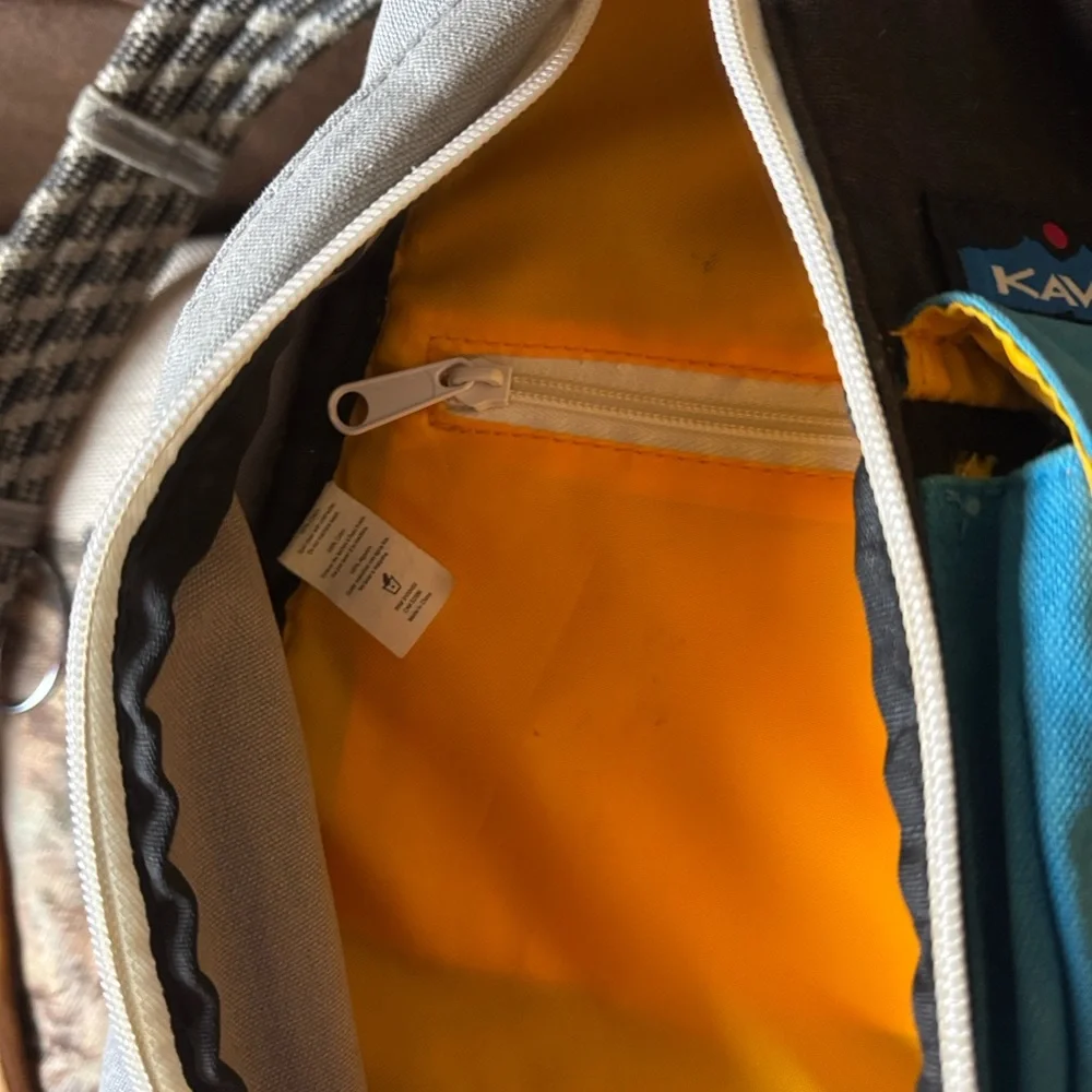 Kavu blue and gray Original rope sling bag with adjustable straps